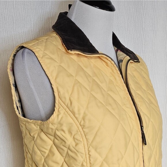 Vintage Brooks Brothers Quilted Yellow & Corduroy Front Zip Plaid Lined Vest - Picture 4 of 11